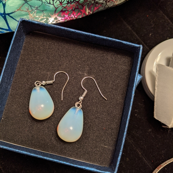 Opal Essence Stone Earrings - Picture 7 of 9